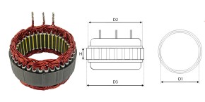 Статор генератора Тракторы Buhler Row Crop 315 335 OE: 86063321